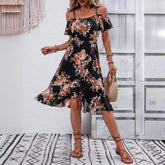 Luvana - Breezy Off-Shoulder Floral Midi Dress